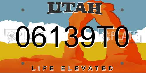 06139T0 Utah License Plate