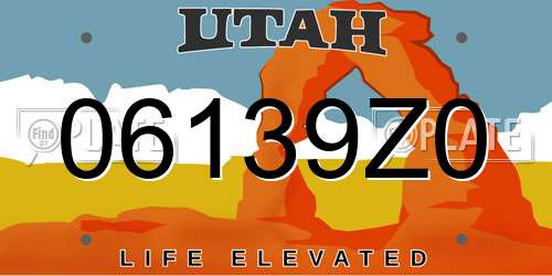 06139Z0 Utah License Plate