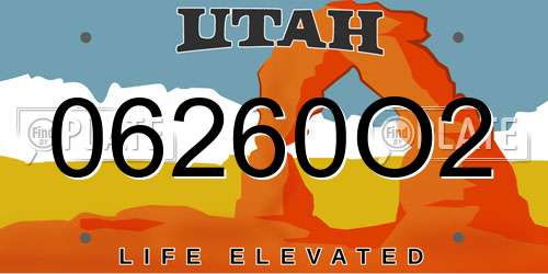 06260O2 Utah License Plate