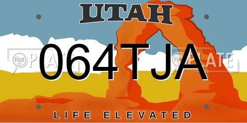 064TJA Utah License Plate