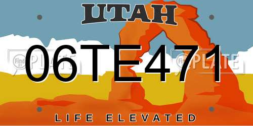 06TE471 Utah License Plate