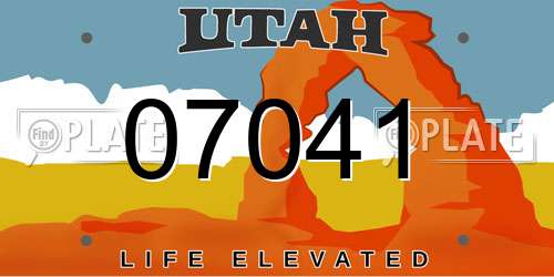 07041 Utah License Plate