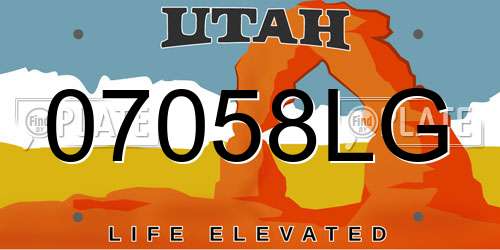 07058LG Utah License Plate