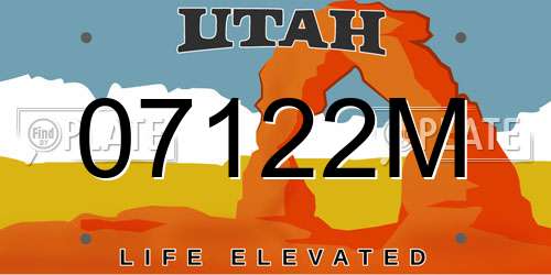07122M Utah License Plate
