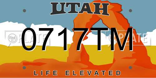 0717TM Utah License Plate