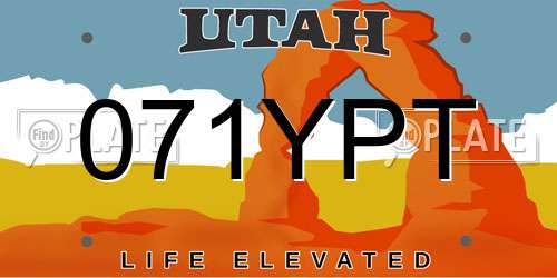 071YPT Utah License Plate