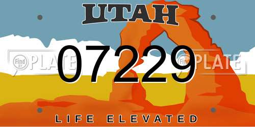 07229 Utah License Plate