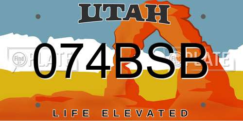 074BSB Utah License Plate