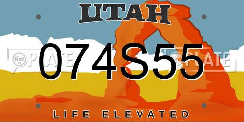 074S55 Utah License Plate