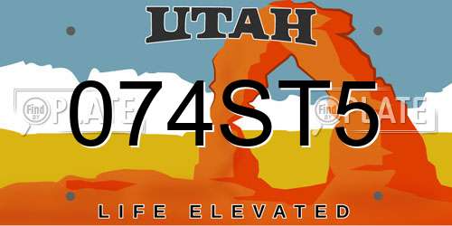 074ST5 Utah License Plate
