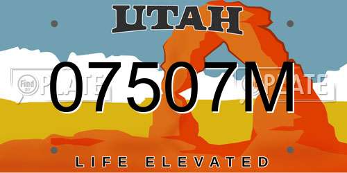 07507M Utah License Plate