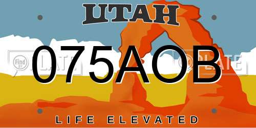 075AOB Utah License Plate