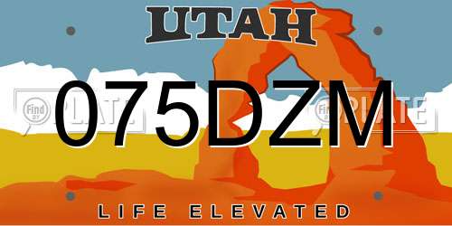 075DZM Utah License Plate