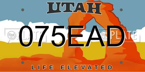 075EAD Utah License Plate