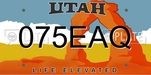 075EAQ Utah License Plate