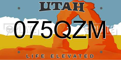 075QZM Utah License Plate