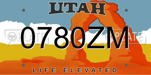 0780ZM Utah License Plate