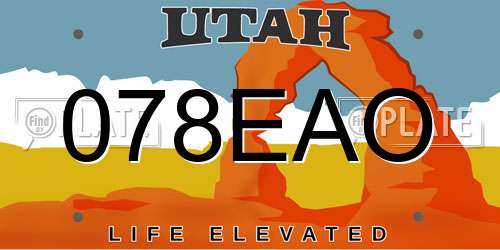 078EAO Utah License Plate