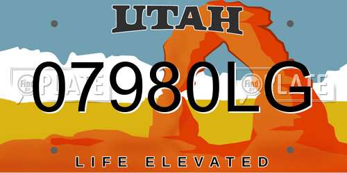 07980LG Utah License Plate