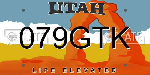 079GTK Utah License Plate