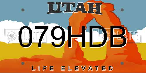 079HDB Utah License Plate