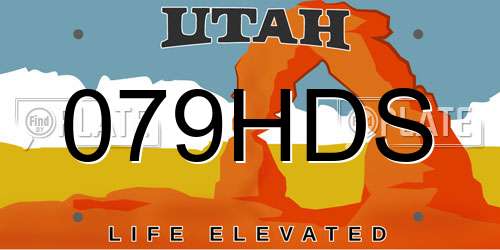 079HDS Utah License Plate