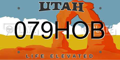 079HOB Utah License Plate