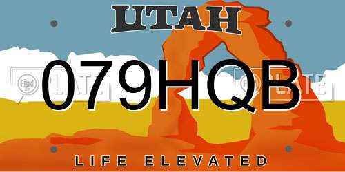 079HQB Utah License Plate