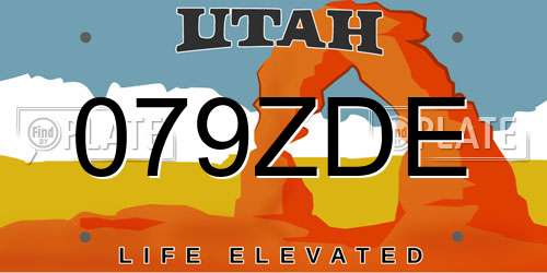 079ZDE Utah License Plate