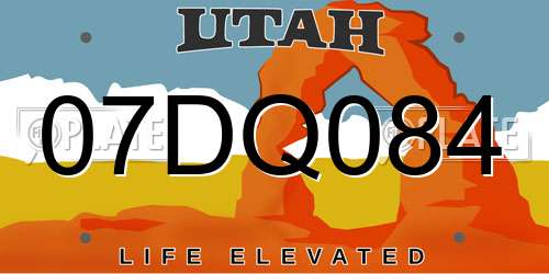 07DQ084 Utah License Plate