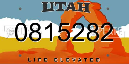 0815282 Utah License Plate