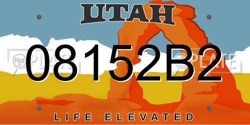 08152B2 Utah License Plate