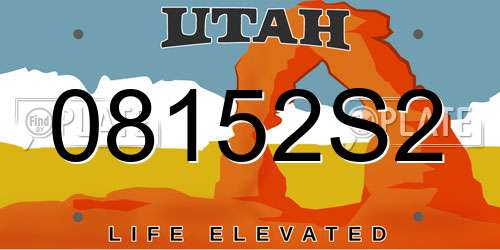 08152S2 Utah License Plate