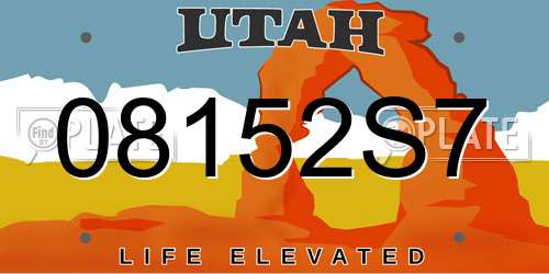 08152S7 Utah License Plate