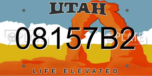 08157B2 Utah License Plate
