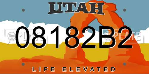 08182B2 Utah License Plate