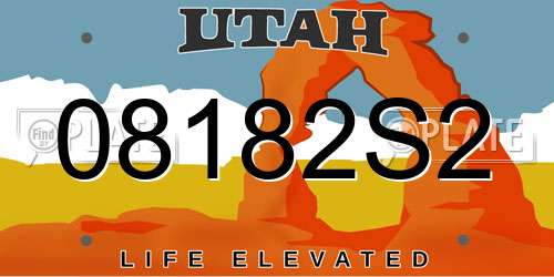 08182S2 Utah License Plate