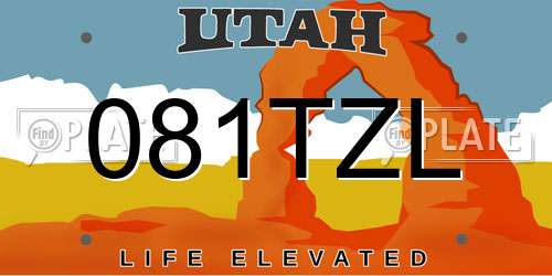 081TZL Utah License Plate