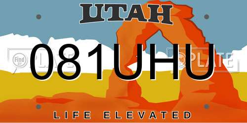 081UHU Utah License Plate