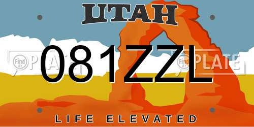 081ZZL Utah License Plate