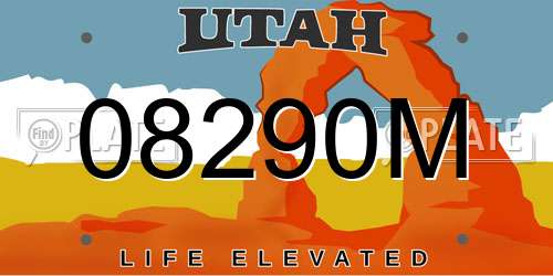 08290M Utah License Plate