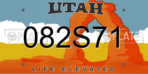 082S71 Utah License Plate