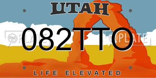 082TTO Utah License Plate