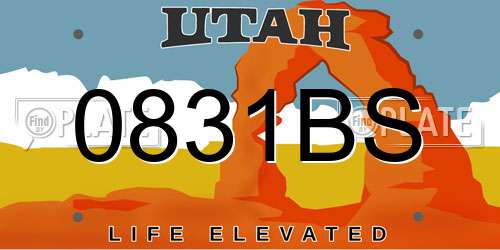 0831BS Utah License Plate
