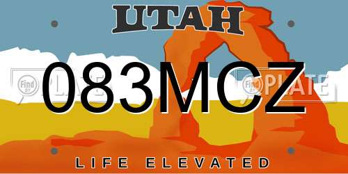083MCZ Utah License Plate