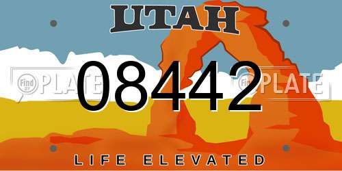 08442 Utah License Plate