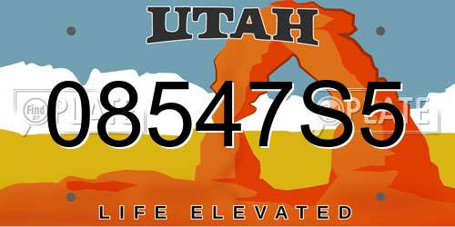08547S5 Utah License Plate