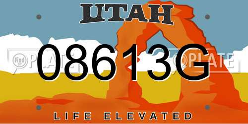 08613G Utah License Plate