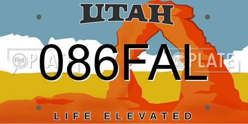 086FAL Utah License Plate