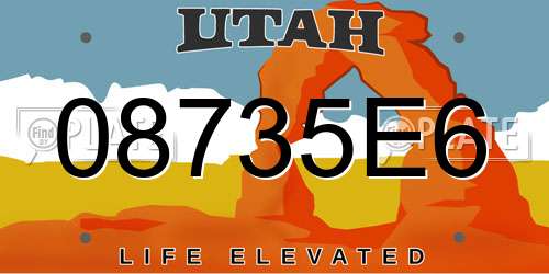 08735E6 Utah License Plate